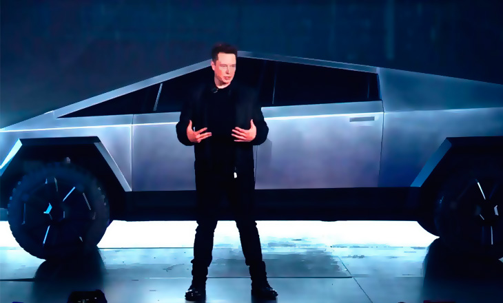 Илон Маск на презентации Tesla Cybertruck